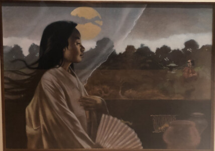 The Girl Who Loved Caterpillars (1992)
Illustration for pages 30-31
Oil wash on board
Gift of Guy and Carol Wolfenbarger
24 3/8" x 29" (frame);
14" x 19" (image) The Girl Who Loved Caterpillars (Floyd Cooper)