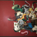 Like Likes Like (1999)
Oil pastels and watercolor on colored paper
Gift of Guy and Carol Wolfenbarger
23 3/8" x 26 1/4" (frame);
15" x 18" (image) Like Likes Like (Chris Raschka)